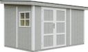 Timbela M939-TUNDRA GREY - Abri de jardin en bois - 8,68 m² - 248x412xH231 cm - Avec plancher et bardeaux de toit