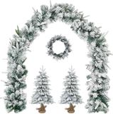 vidaXL Mini Sapin de Noël 45 cm PVC et PE Vert et Blanc