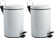 MSV Pedaalemmer - 2 stuks - Metaal - Wit - 3 liter - 17 x 25 cm