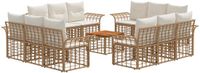 vidaXL - Buiten - bank - set - 13 - st - Natuurlijk - en - Crème - Wit - Polyester
