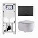 Geberit QeramiQ Dely Swirl Toiletset - Suspendu - Réservoir encastré - Sans bride - Cuvette à chasse profonde - PK - Double chasse - Noir mat