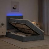 Maison Exclusive - Lit coffre à LED avec matelas, gris foncé, 120 x 200 cm, velours