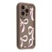Marrone Coque TPU antichoc élégante iPhone 14 Pro Max avec bords relevés - Grand nœud