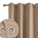 Laurel Rideau Occultant Beige 140x280 cm avec Œillets