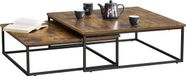 en.casa Salontafel Haninge set van 2 zwart en houtkleurig
