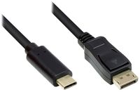 Good Connections USB-C naar DisplayPort actieve kabel met DP Alt Mode (4K 60 Hz) / zwart - 10 meter