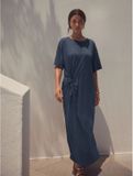 Next - Dames - Jersey gedraaide zomerse T-shirtjurk - Blauw