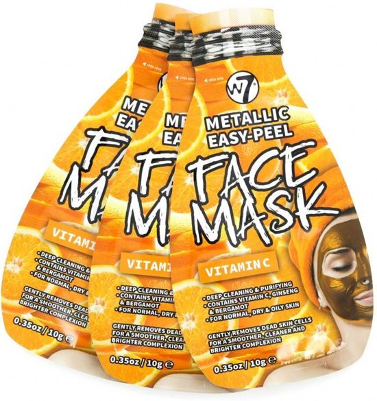 W7 Metallic Easy-Peel Face Mask Vitamine C 3 Stuks