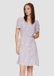 QS Jurk van viscose met lange mouw en V-hals - Grijs/Wit