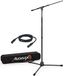 Audibax Ayra MS-10 Plus – houder voor vloermicrofoon, professioneel, verstelbaar, inclusief draagtas en XLR-kabel 3 m – microfoonstandaard met statiefvoet
