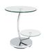 HAKU Ronde bijzettafel met glasplaat chroom metaal salontafel met veiligheidsglas - Maat: H 55 x Ø 52 cm, Stijl: Modern