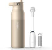 BRITA LARQ Essential waterfles met rietje en waterfilter - Beige - 1000ml