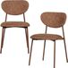 WOOOD Valor Eetkamerstoelen - Geweven Stof - Bruin - Set van 2