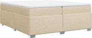 vidaXL Boxspring met matras stof crèmekleurig 200x200 cm