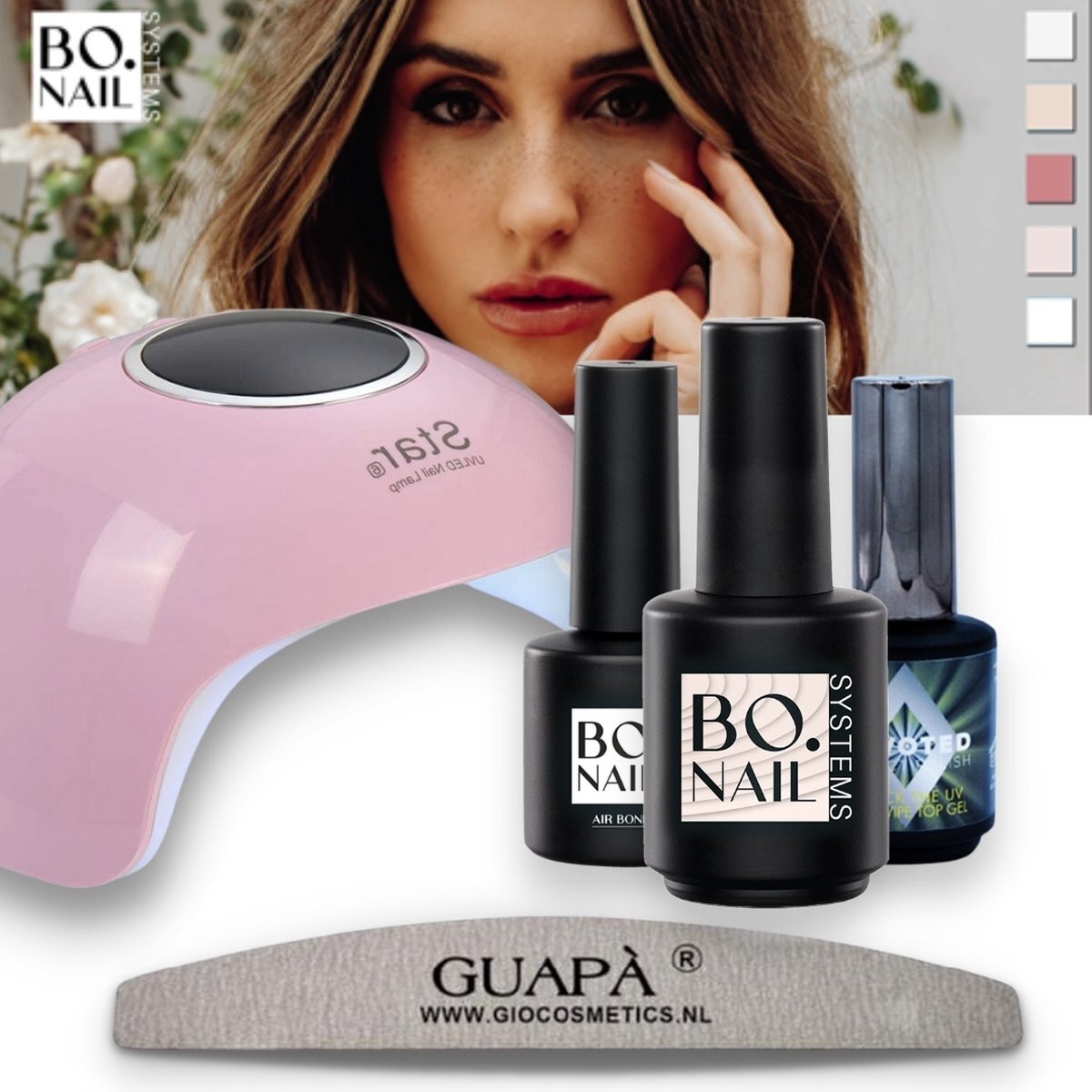 GUAPÀ BIAB Builder Gel In A Bottle Nagelset | Gelnagels Starterspakket | Nagellak | Gellak | Builder Gel | Rubber Up | Cover Warm Pink