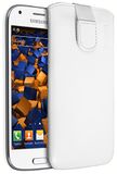 mumbi ECHT leren hoes voor Samsung Galaxy Ace 4 tasje leer etui wit (lipje met terugtrekfunctie uittrekhulp)