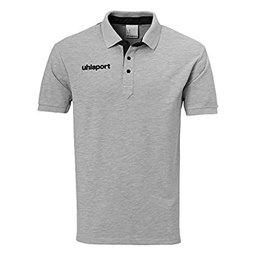 uhlsport Essential Prime Men's Polo Shirt - Grey Melange/Black