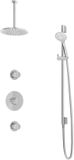 Hotbath Buddy - Inbouw Regendoucheset - 2 Stopkranen - Thermostatisch - Plafondbuis 30 cm - Hoofddouche 200 mm - Ronde Handdouche 3 Standen - Glijstang 900 mm - Waterbesparend - V01