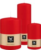 Wiedemann Bougies cylindriques/bougies pilier - set de 3 - rouge