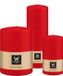 Wiedemann Bougies cylindriques/bougies pilier - set de 3 - rouge