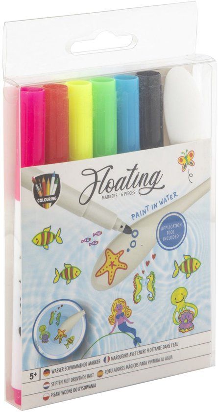 Top1Toys Bol Floating Markers - Stiften - 6 Stuks - Inclusief Accessoires