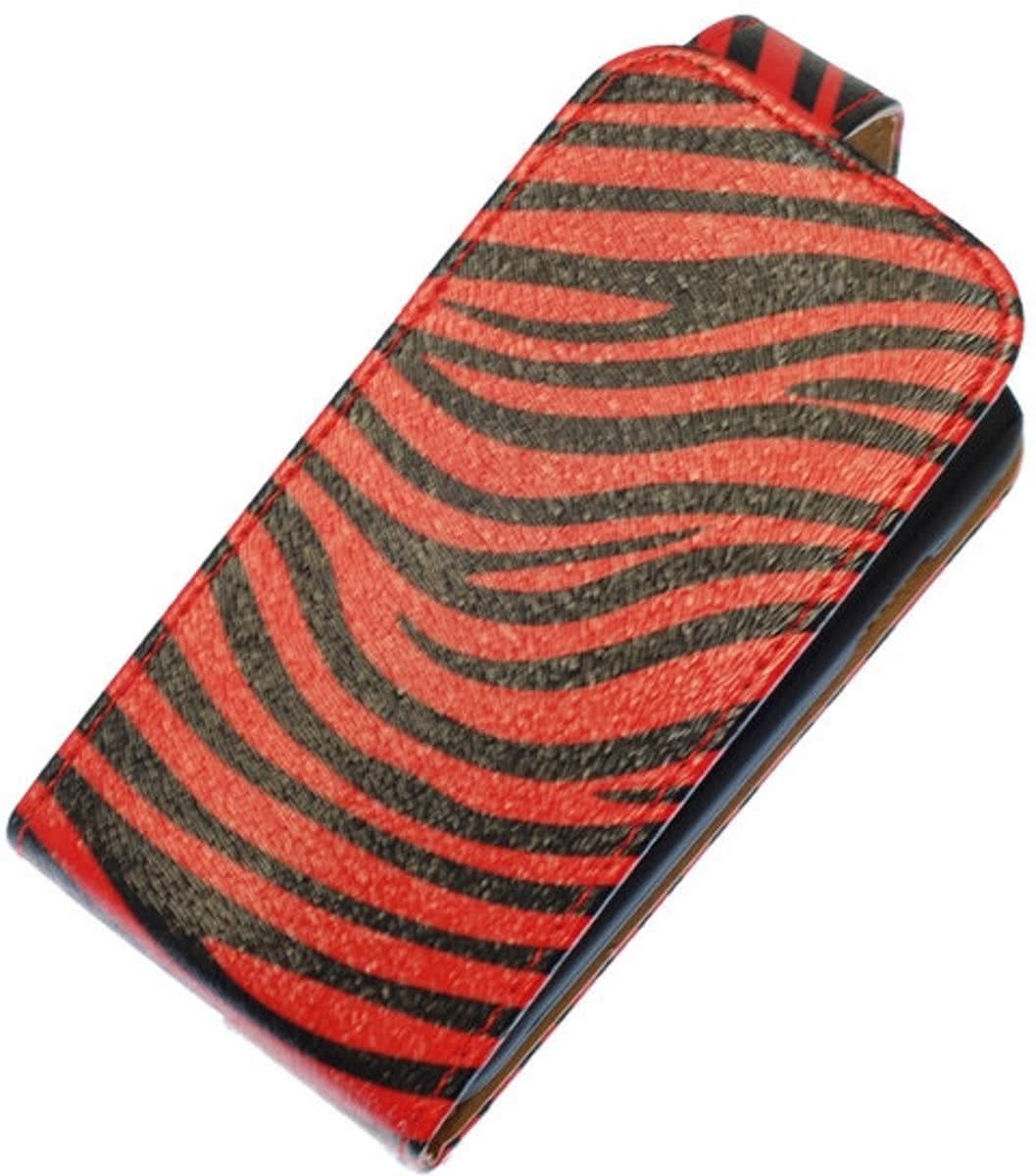 Best Cases Rood Zebra Classic Flip case hoesje voor Samsung Galaxy S4 Mini I9190