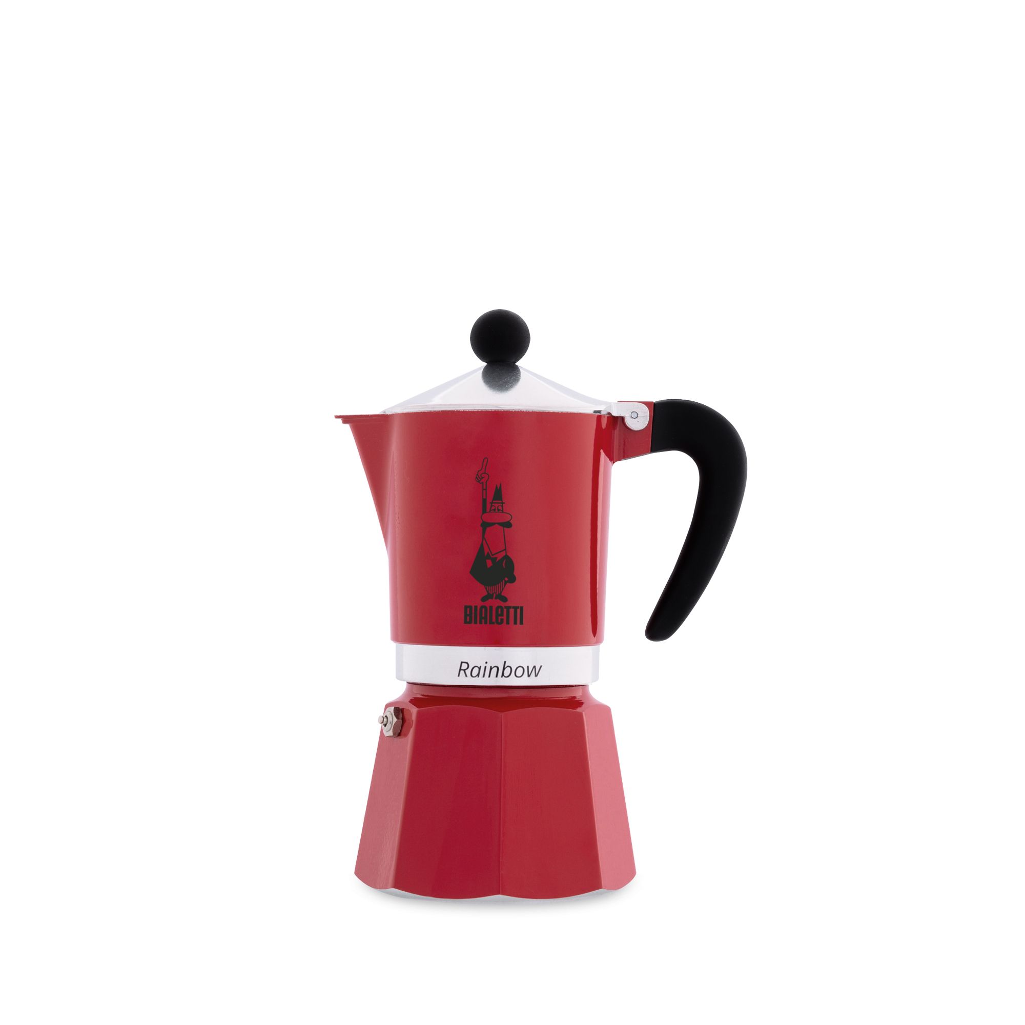 Bialetti Rainbow Moka Express - 3 Cups - Red, Black, Stainless Steel