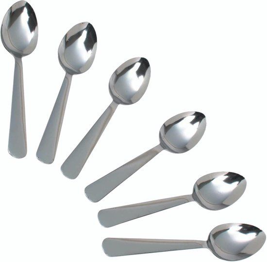 KitchenCraft Theelepels 14 Cm Rvs Zilver 6-delig