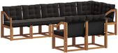 vidaXL Hoek loungeset 8 zitplaatsen Acacia hout Naturel en zwart