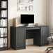 Maison Exclusive - Bureau, noir, 142,5 x 50 x 75 cm, matériau : panneau de particules