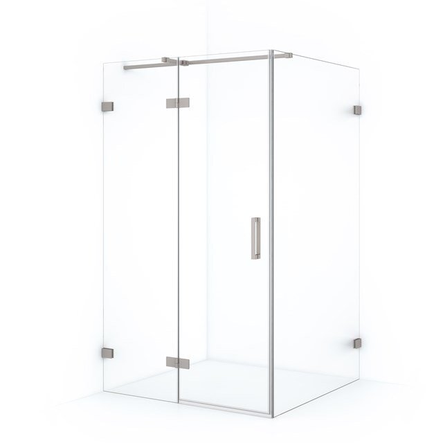 Maxaro Douchecabine Diamond 120x110cm 8mm Helder Veiligheidsglas Geborsteld RVS met Draaideur