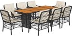 vidaXL 9-delige Tuinset Poly Rattan Zwart