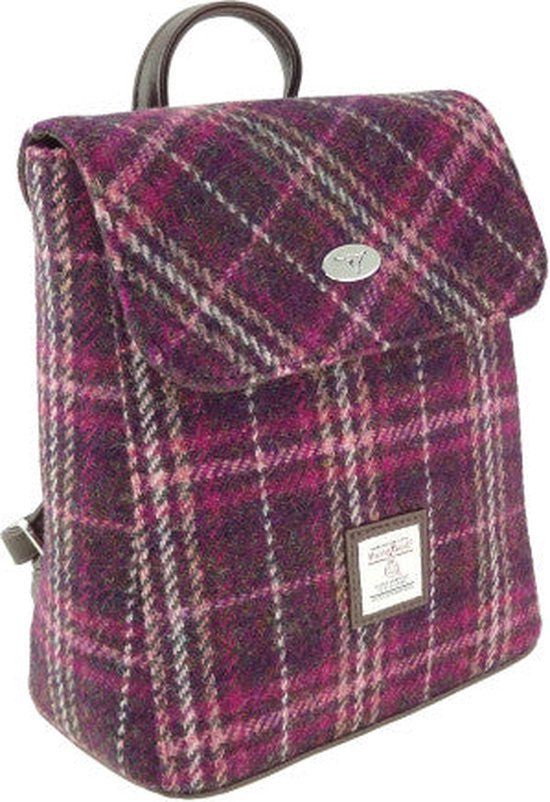 Glen Appin of Scotland Tummel Mini Backpack - Purple Plaid - Harris Tweed - 6L