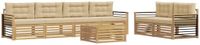 vidaXL - Bank loungeset - 6 zitplekken - Polyester - Wit en Beige