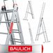 Baulich Multifunctionele aluminium ladder - 3 secties - 3x13, met stabilisator, draagvermogen 150 kg, maximale werkhoogte 861 cm, licht, duurzaam