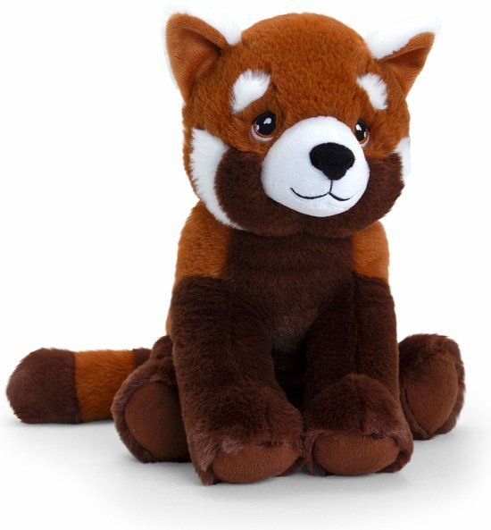 4KidsOnly Keel Toys Pluche Rode Panda Knuffeldier - Rood/Wit - Zittend - 30 cm