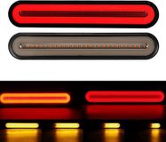 Impact Life 2 pièces rouge et jaune feu arrière de remorque de camion - universel séquentiel Flow Stop Brake Turn Signal feu arrière - barre lumineuse LED néon halo accessoires de camion