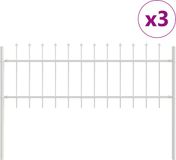 vidaXL Tuinhek WOERDEN, 3 stuks, 5,1 x 0,6 m, gepoedercoat staal, Wit