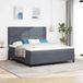 Maison Exclusive - Lit boxspring à LED avec matelas, gris foncé, 180 x 200 cm, velours