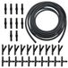 Système de lave-glace 500 cm - Tuyau d'arrosage perforé - Kit de réparation - 30 raccords de tuyau - Caoutchouc/ABS - Facile à installer - Tuyau d'arrosage