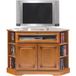 Meuble TV d'angle 42 pouces merisier 9 niches 2 portes L 114 H 77 P 77 cm