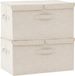 vidaXL Opslagdozen Nonwoven stof 2 compartimenten Crèmekleurig