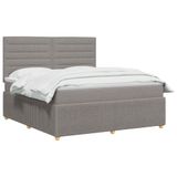 vidaXL Boxspringbed met matras, taupe, 140 x 200 cm, met stoffen bekleding