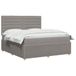vidaXL Boxspringbed met matras, taupekleurig, 140 x 200 cm, met stoffen bekleding