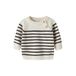 NAME IT BABY gebreide gestreepte trui - offwhite/donkerbruin