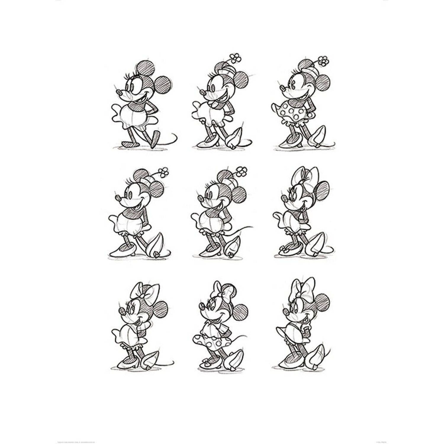 Pyramid Minnie Mouse Sketched Multi Kunstdruk 60x80cm - Papier - 5050293169941