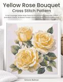 Yellow Rose Bouquet Cross Stitch Pattern