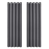 PONY DANCE Verduisterende Gordijnen - Gordijnen Kant en Klaar Verduisterend, Blackout Curtains Gordijnen Voor Decoratie Woonkamer Slaapkamer Venster, 167 Breedte x 228 Hoogte, Grijs