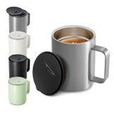 Homealexa Koffiemok 400 ml thermobeker campingbeker camp mok thermos koffiebeker to go thermo BPA-vrij koffiemok 316 roestvrij staal theekop met handvat en schuifdeksel