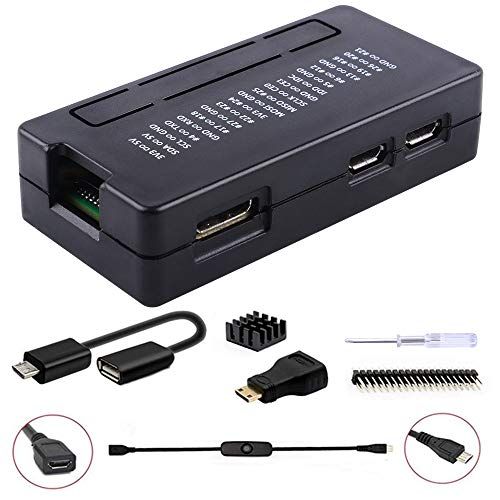 GeeekPi Raspberry Pi Zero/Zero W/Zero W 2 Case Starter Kit - Zwart